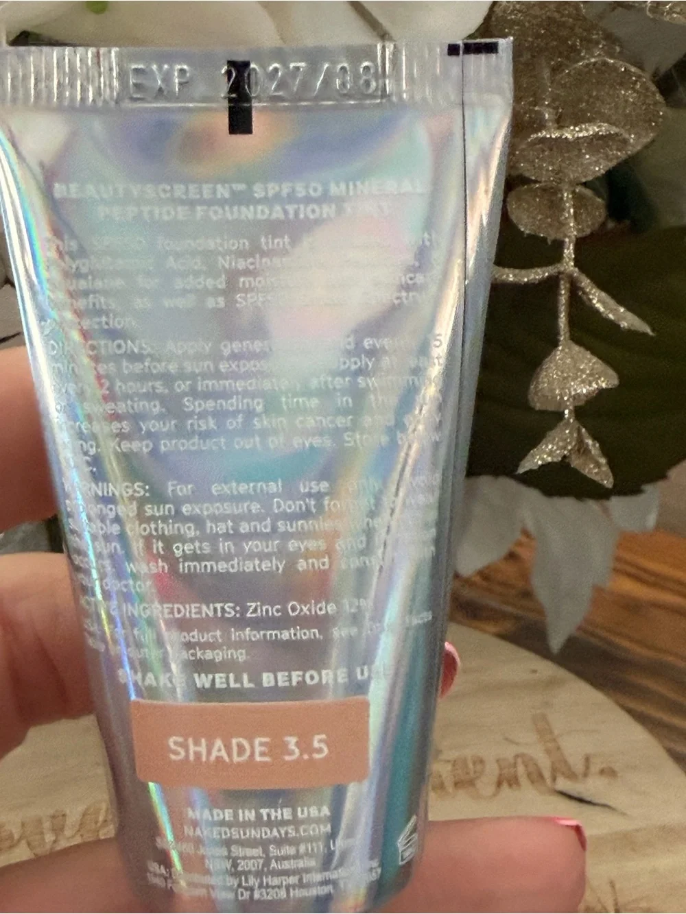 NWT Naked Sundays BeautyScreen Mineral Peptide Foundation Tint SPF 50 shade 3.5